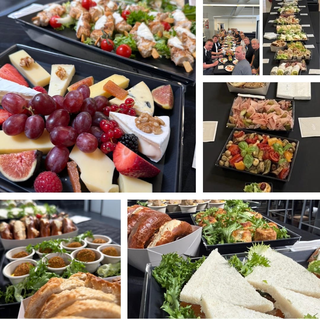 Kollage Bilder des Essens sowie der Mitarbeiter